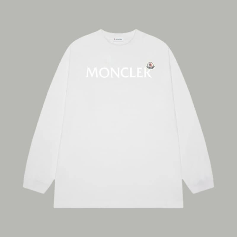 Classic Flocked Letter Cotton Long Sleeve Shirt