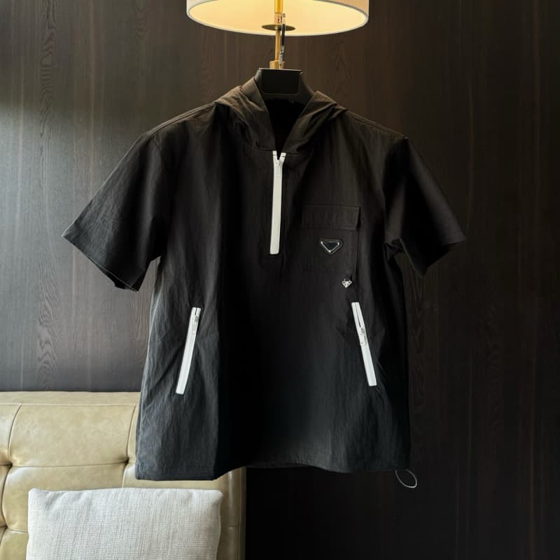 Hooded Zipper Pocket T-Shirt