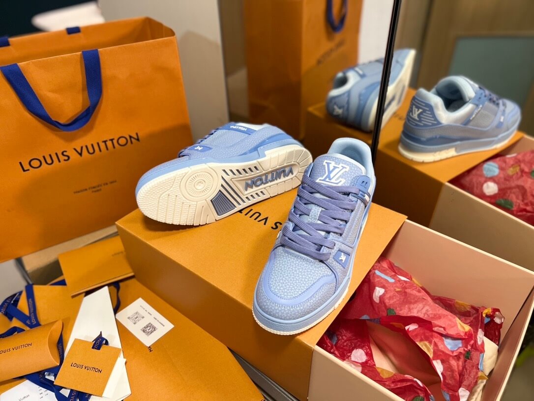 Blue Leather Sport Sneaker