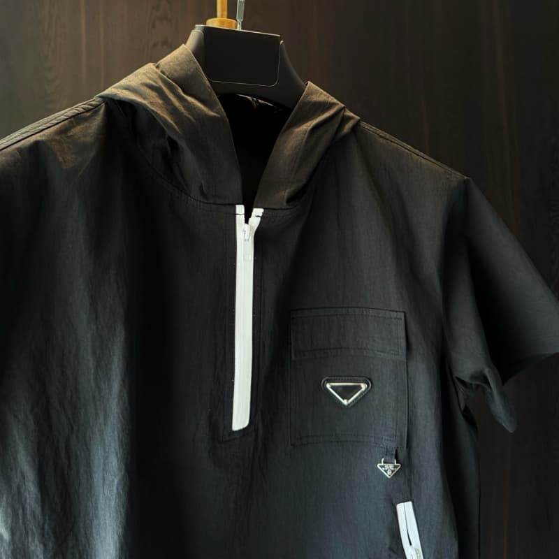 Hooded Zipper Pocket T-Shirt