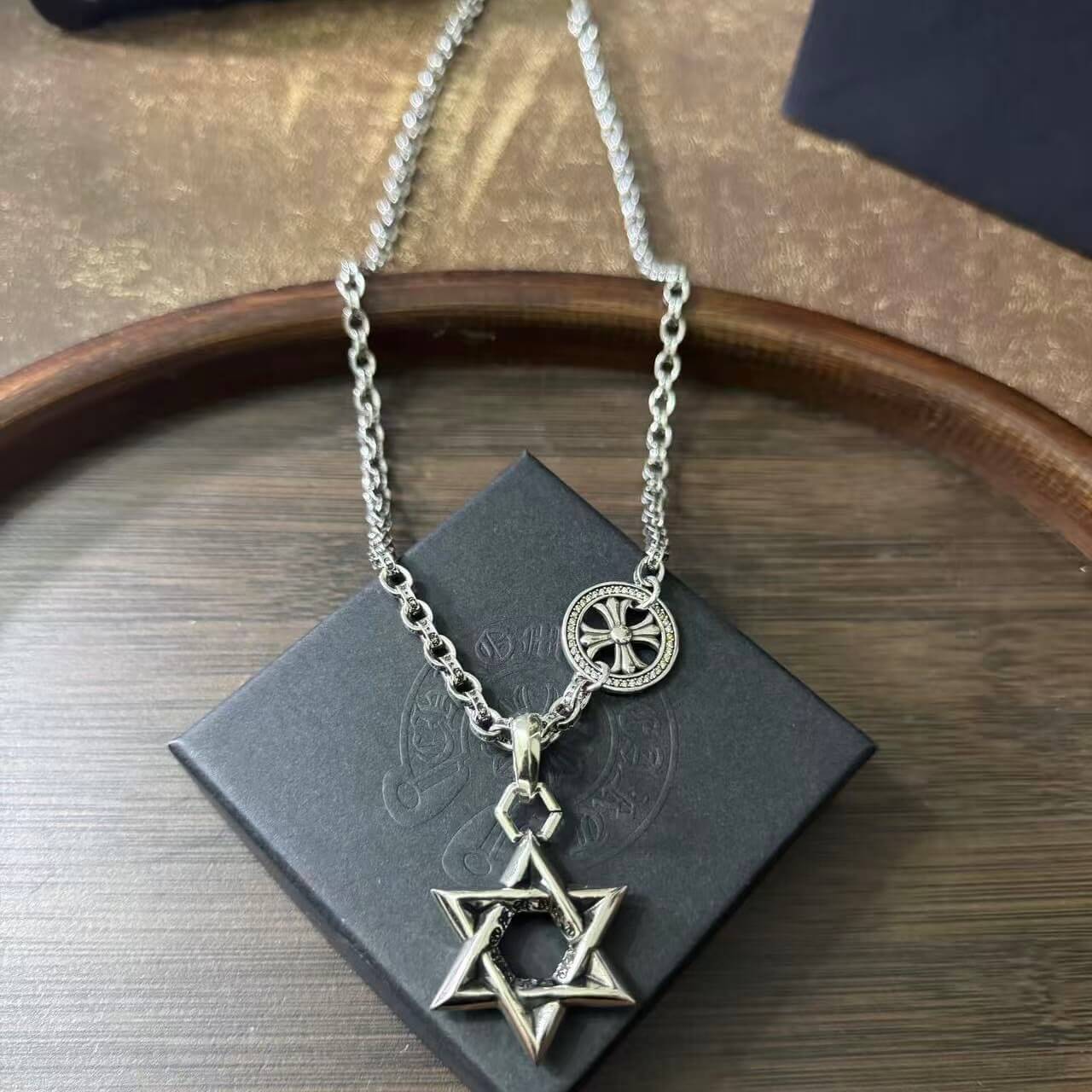 Street Style Hexagram Design Necklace