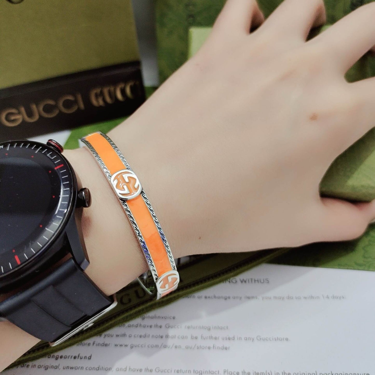 Orange Double G Bangle