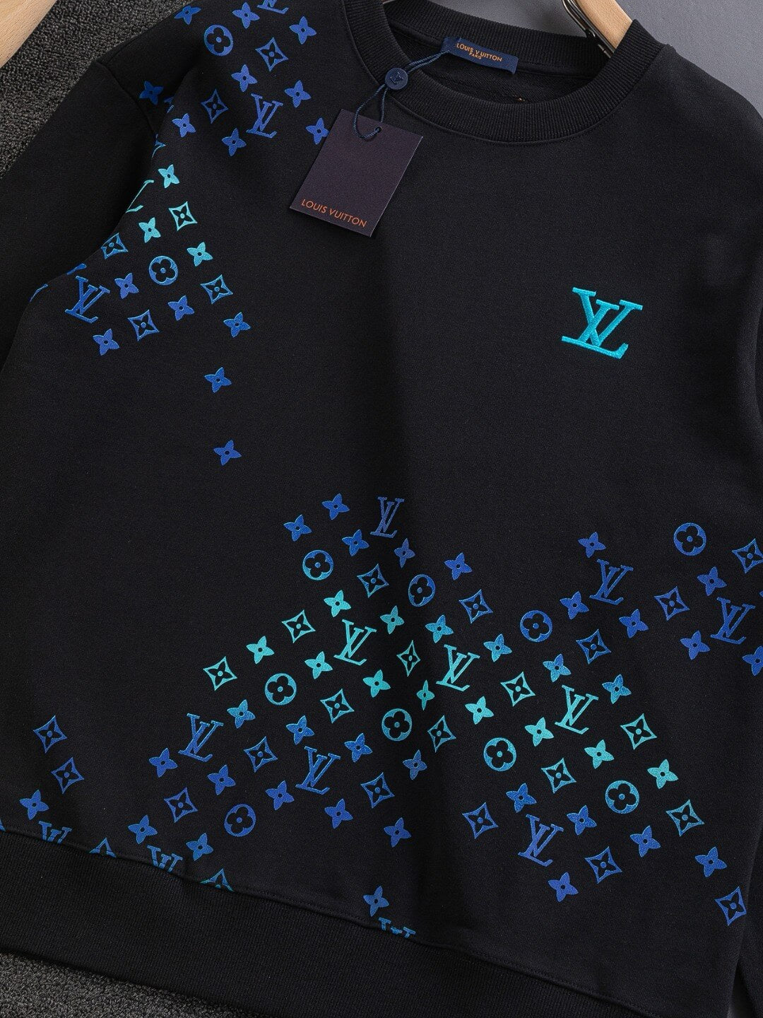 Blue Embroidered Sweatshirt