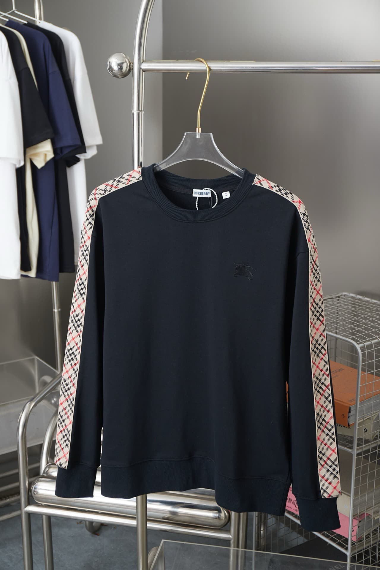 Plaid Ribbon Embroidered War Horse Sweatshirt