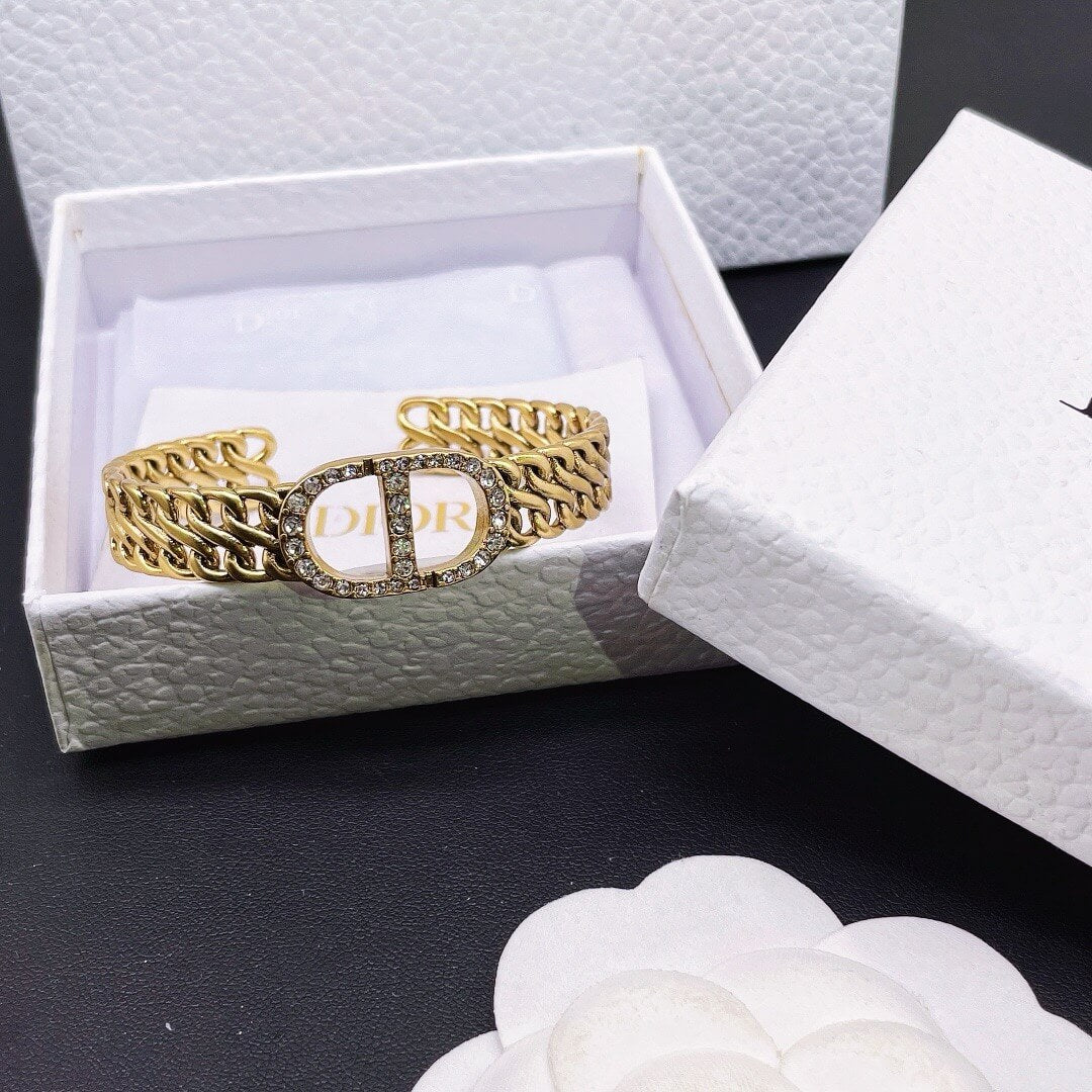 Diamond Design Open Bangle