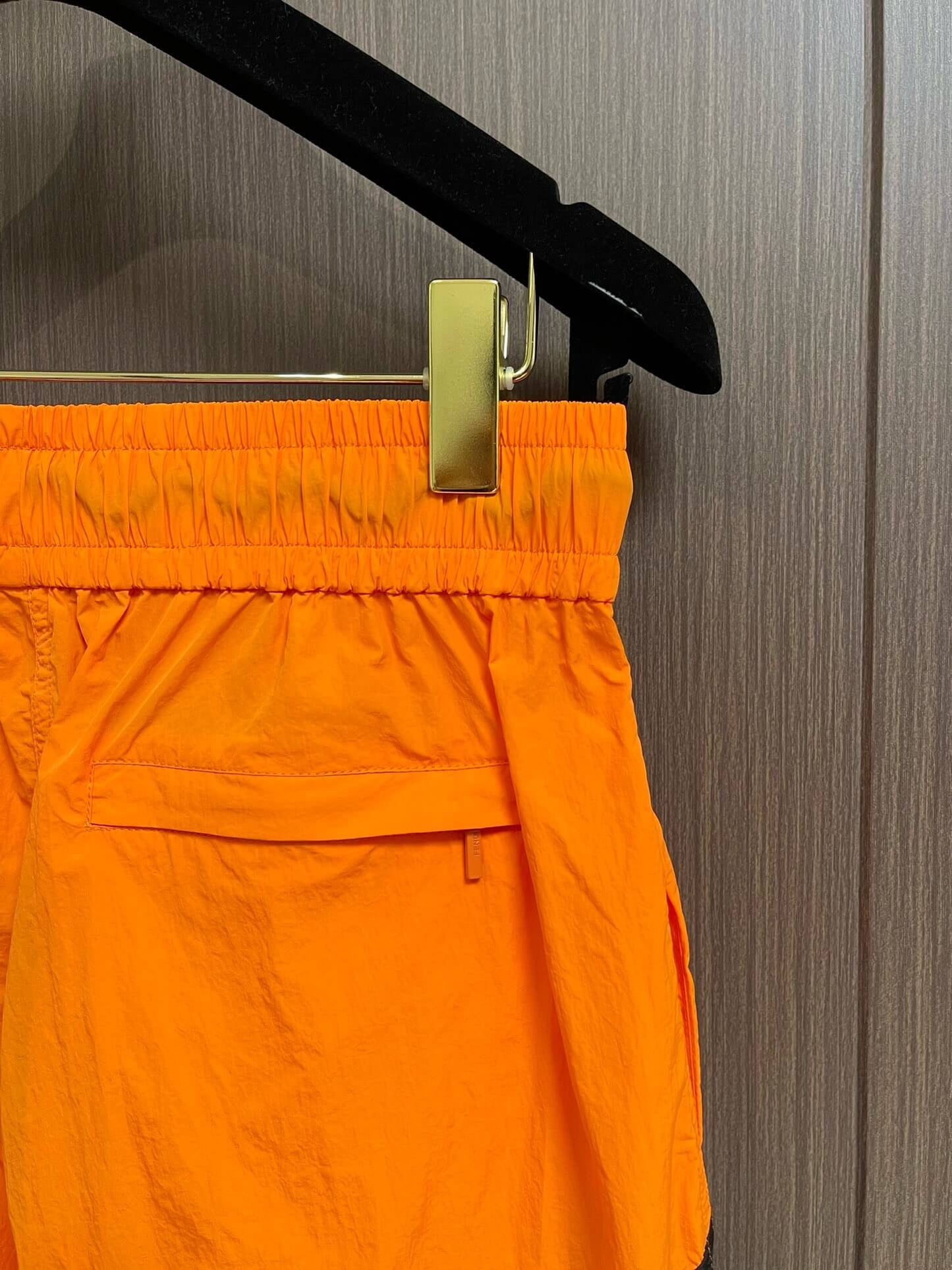 Orange Patchwork Swim Trunks