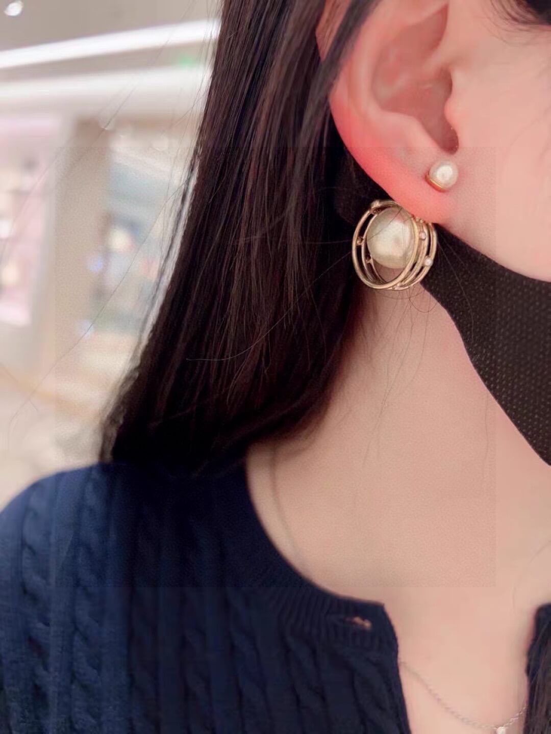 Elegant Pearl-Accented Round Earrings