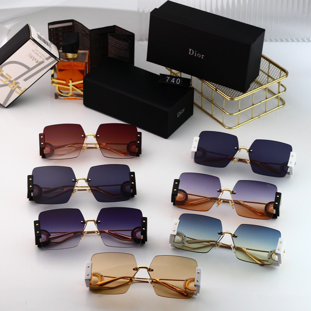 Lunettes de soleil patchwork tendance sans monture