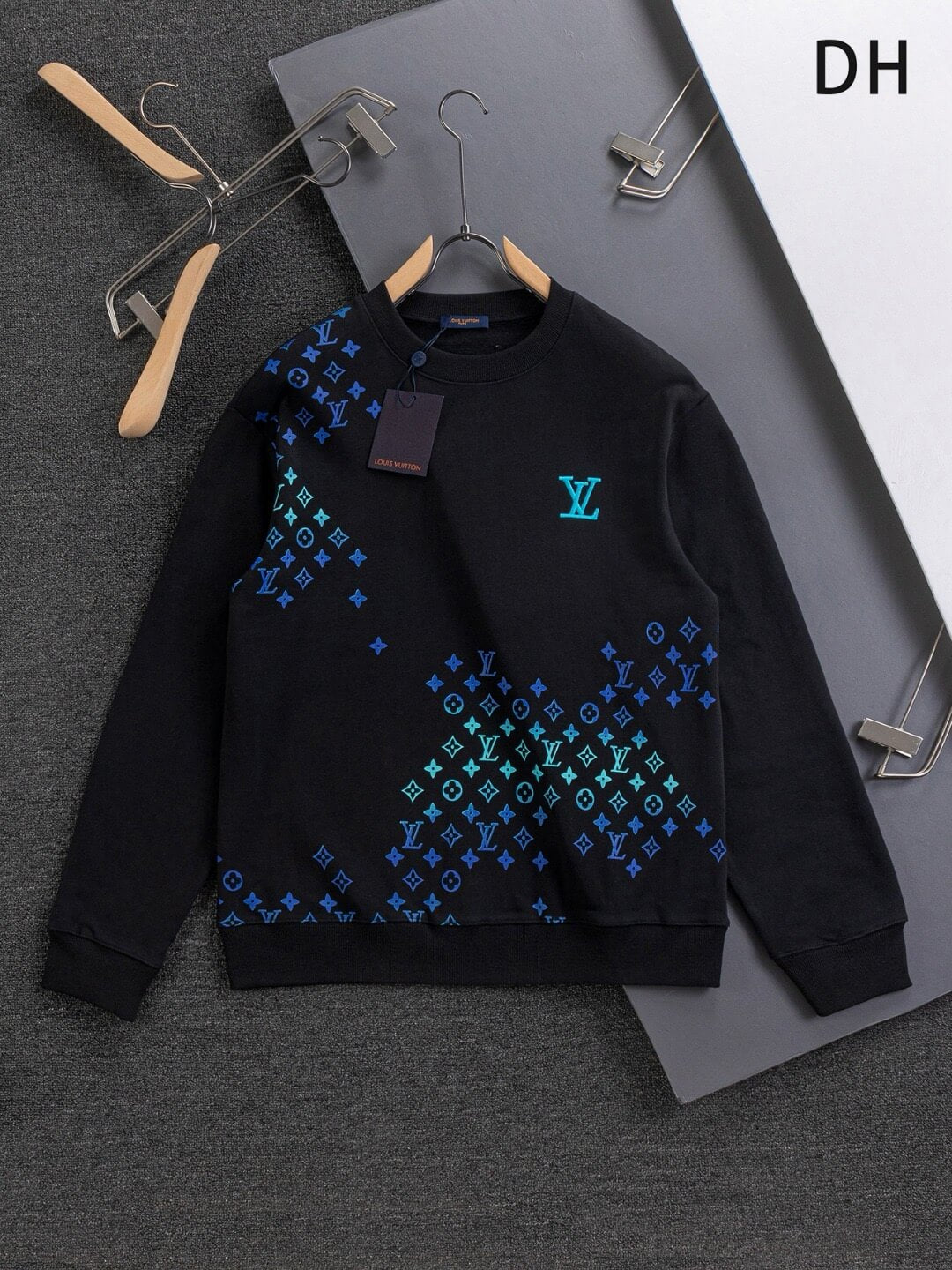 Blue Embroidered Sweatshirt