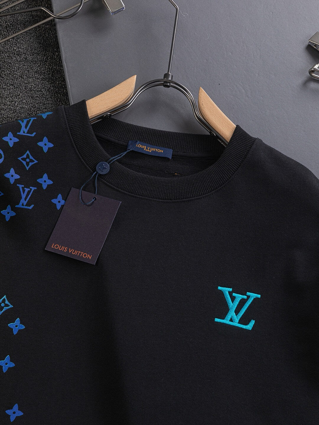 Blue Embroidered Sweatshirt