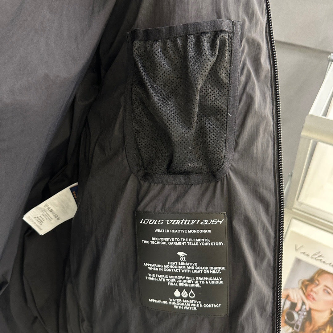 Doudoune en tissu thermosensible à changement de couleur