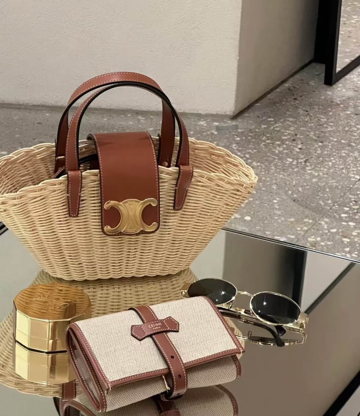 Sac à bandoulière en bambou de style resort