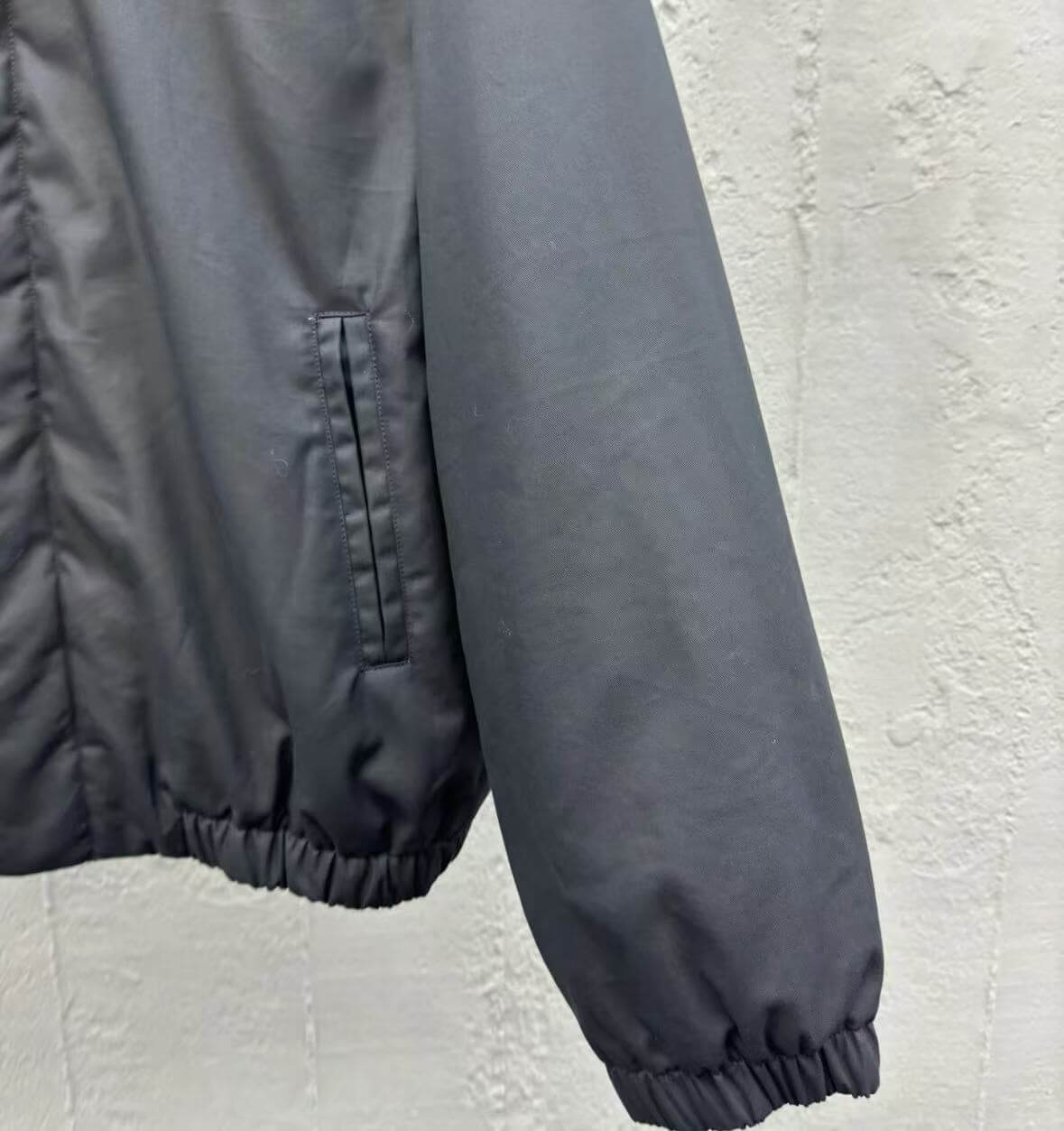 Blouson aviateur à col imprimé en daim