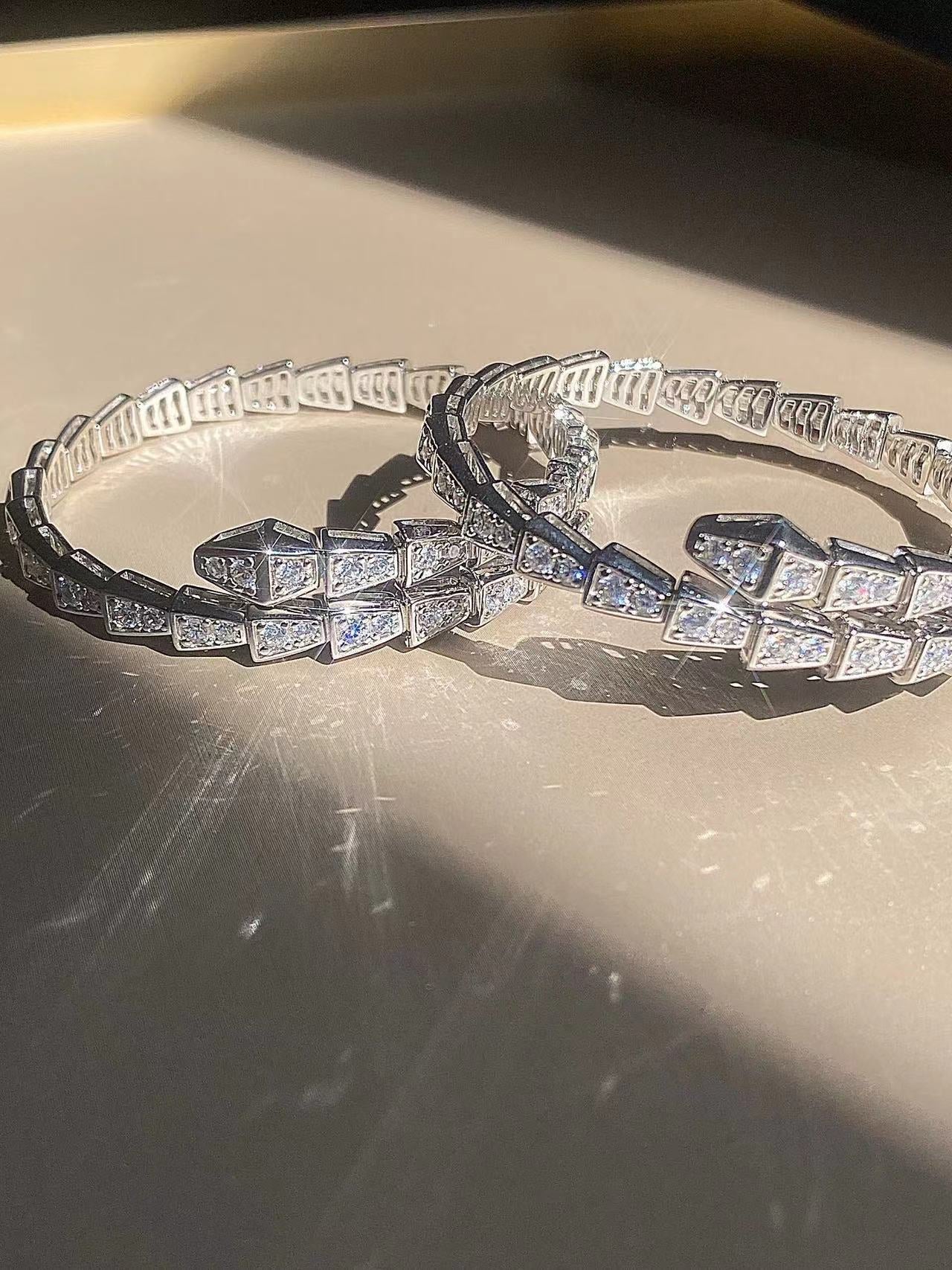 Snake Bone Full Diamond Bracelet