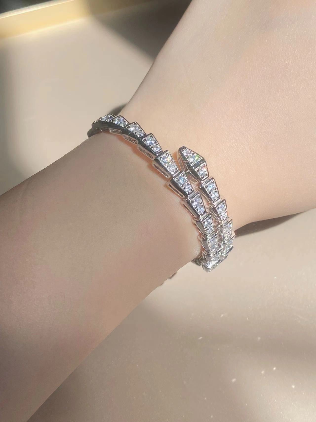 Snake Bone Full Diamond Bracelet