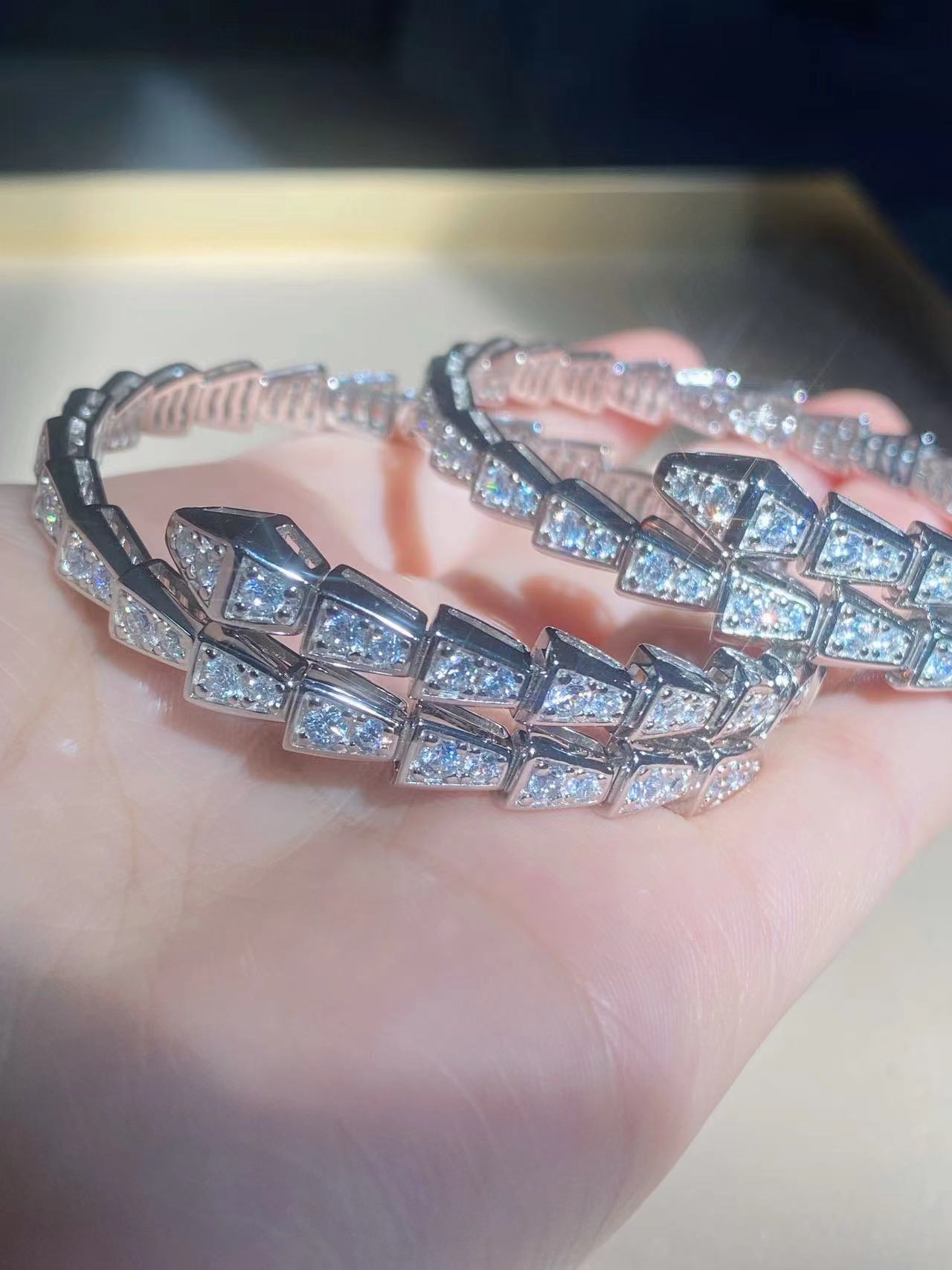 Snake Bone Full Diamond Bracelet