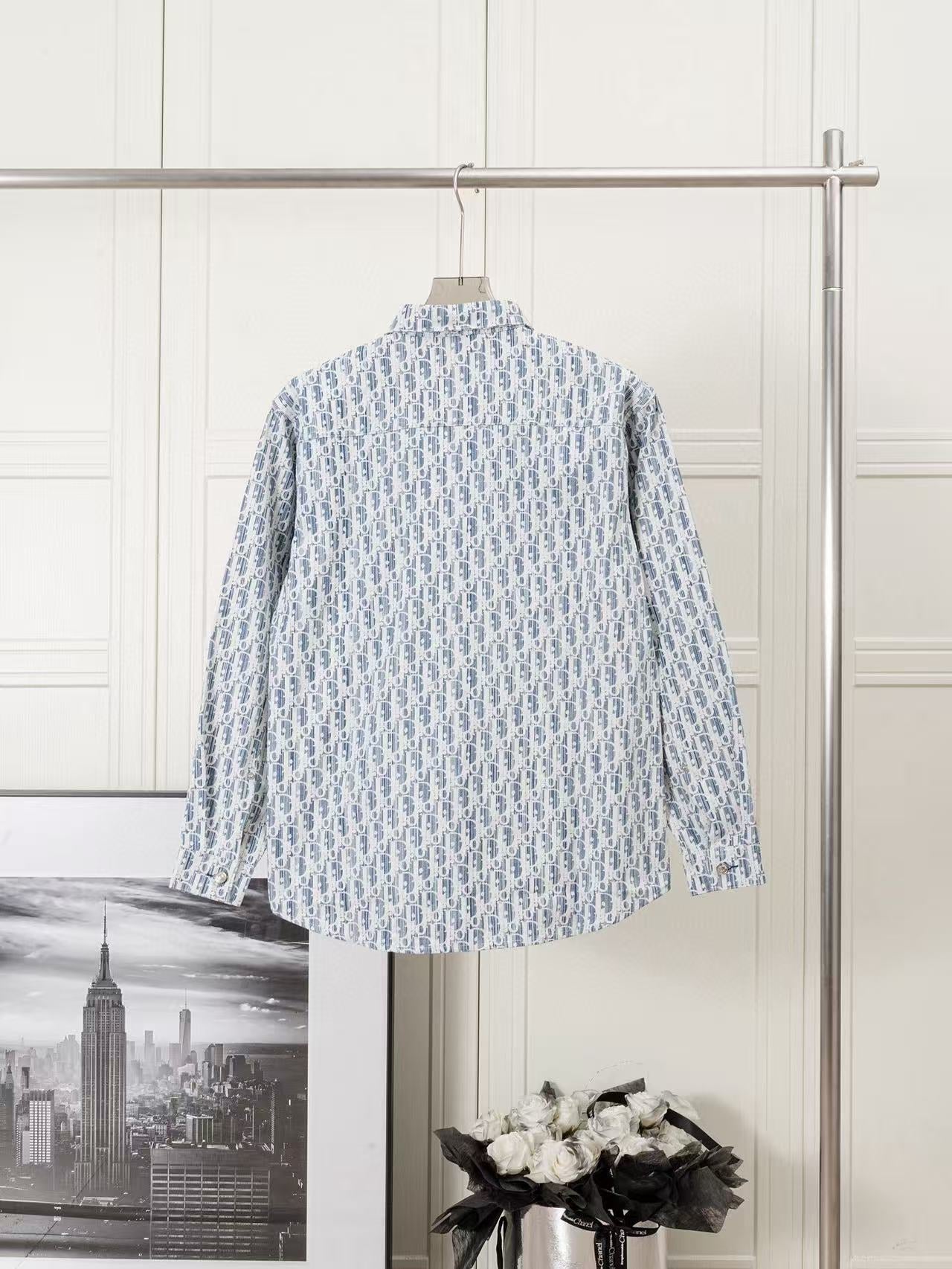 Blue - tone All - over Printed Shirt