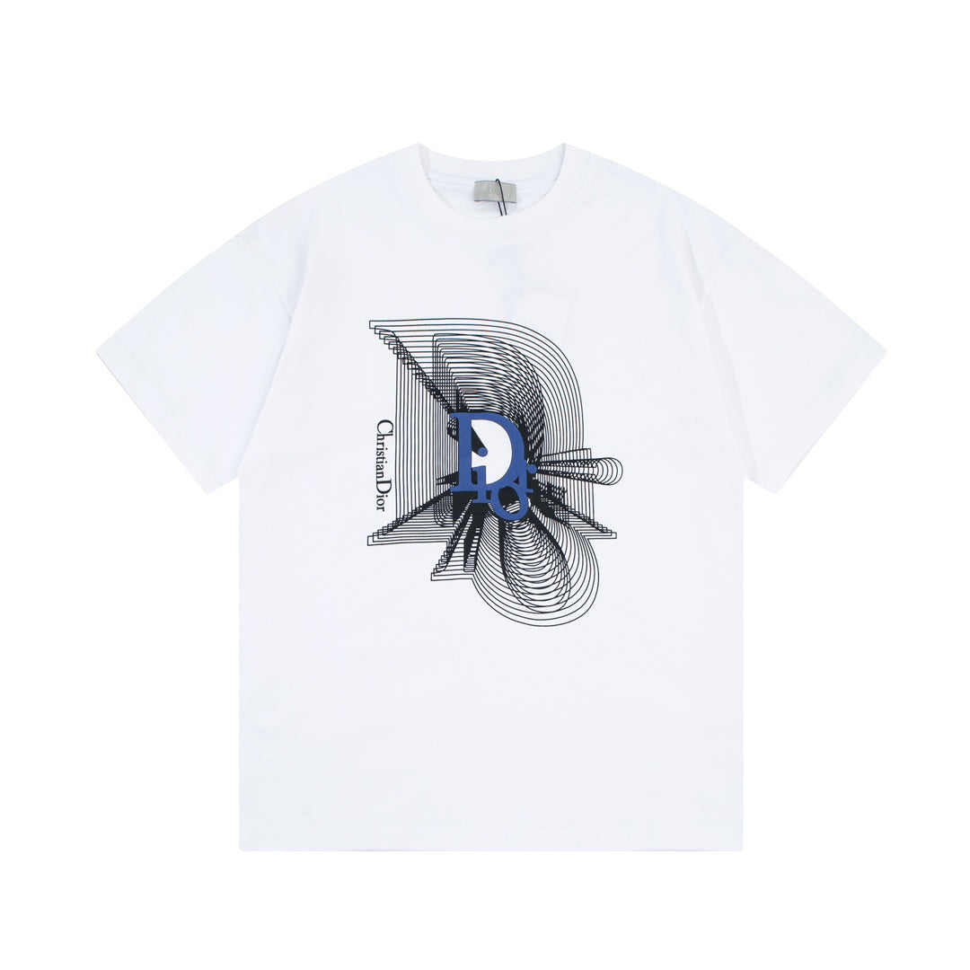 T-Shirt mit Farbverlauf und Geister-Overlay-Print