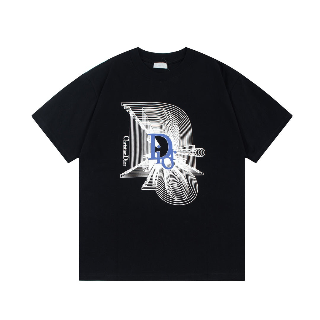 T-Shirt mit Farbverlauf und Geister-Overlay-Print