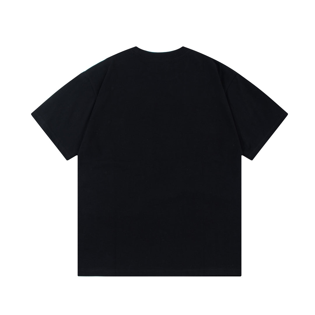 T-Shirt mit Farbverlauf und Geister-Overlay-Print
