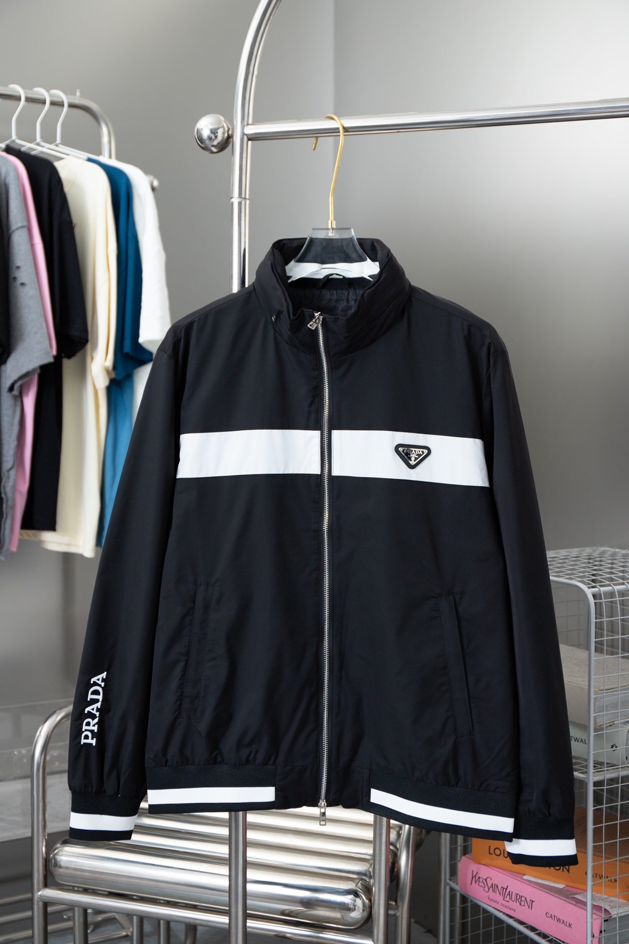 Veste rayée en nylon