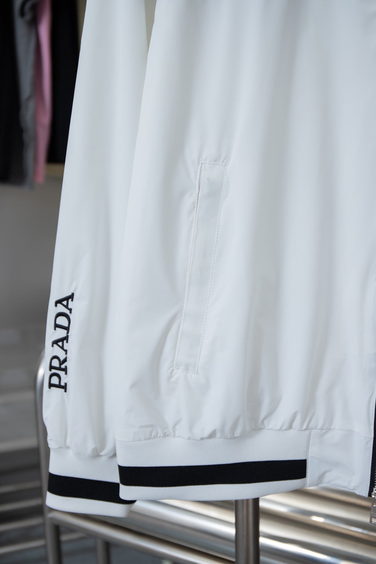 Veste rayée en nylon