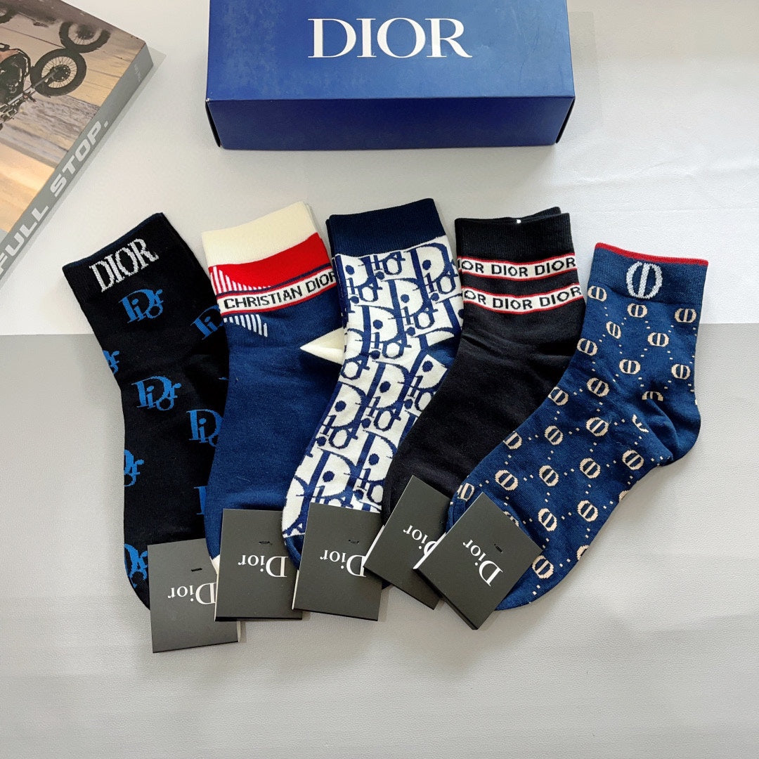 Chaussettes à lettres bleues