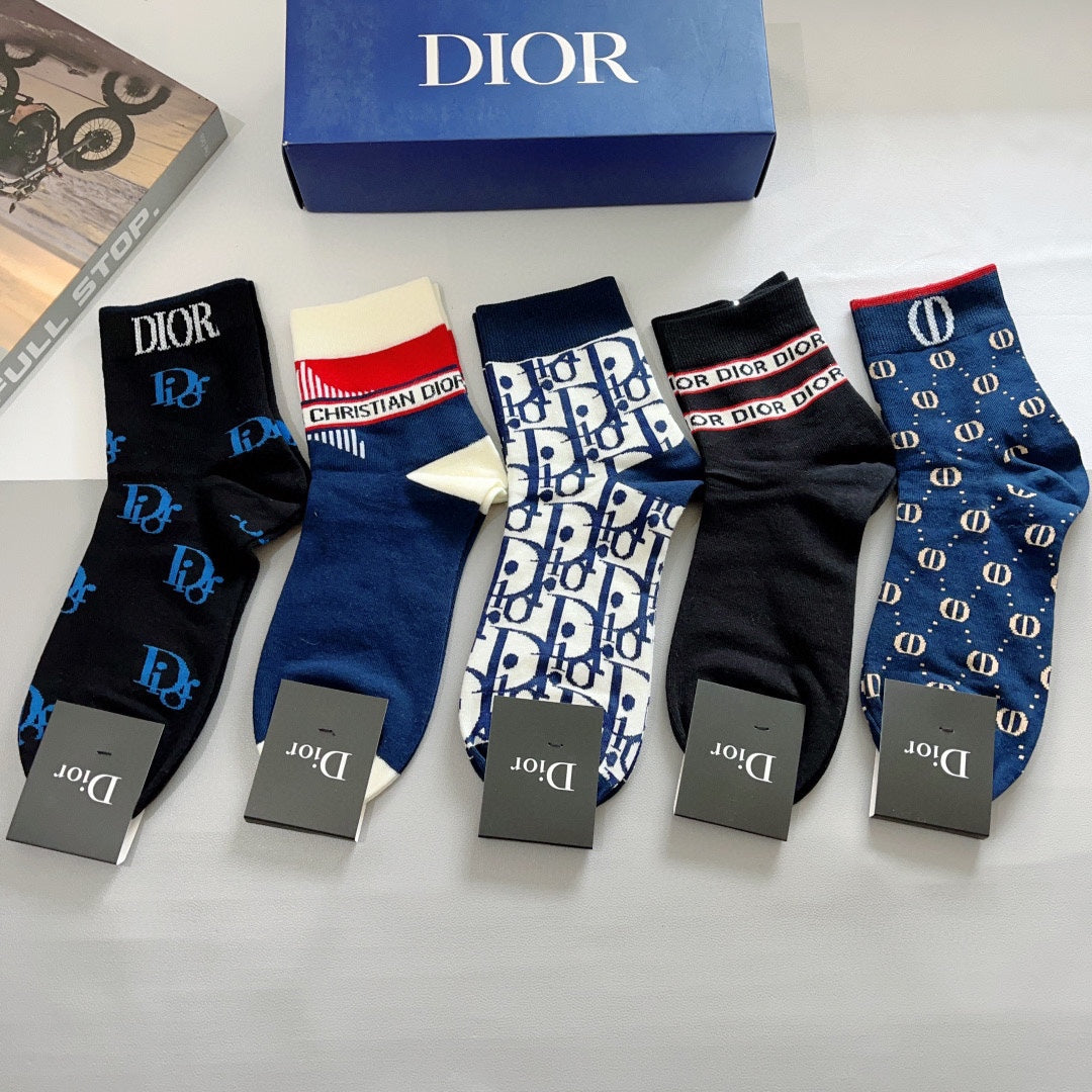 Chaussettes à lettres bleues