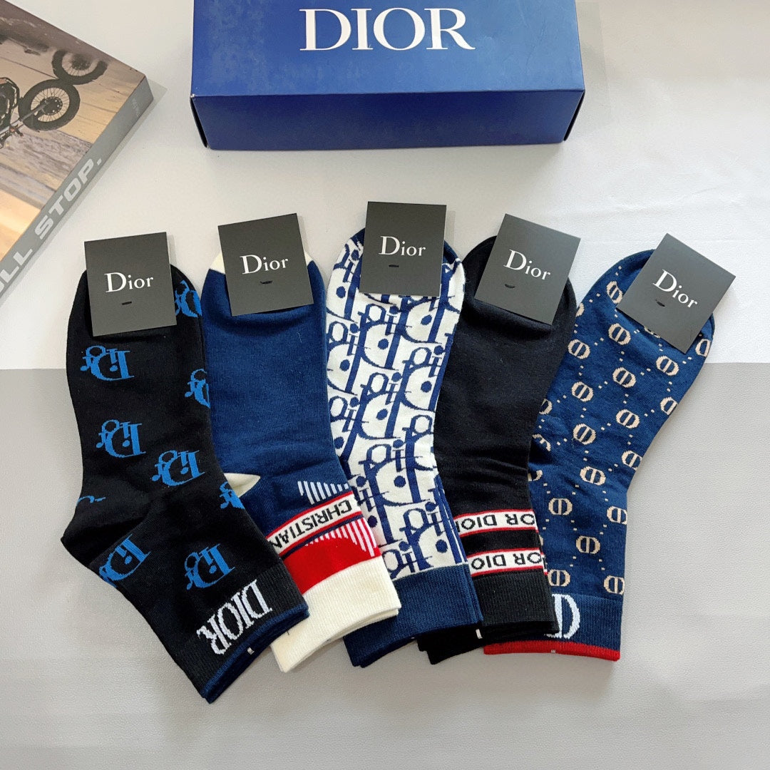 Chaussettes à lettres bleues