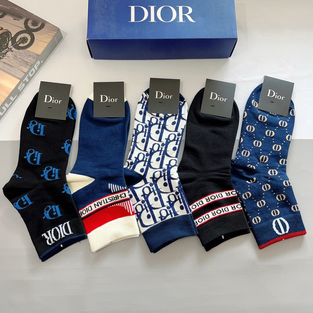 Chaussettes à lettres bleues