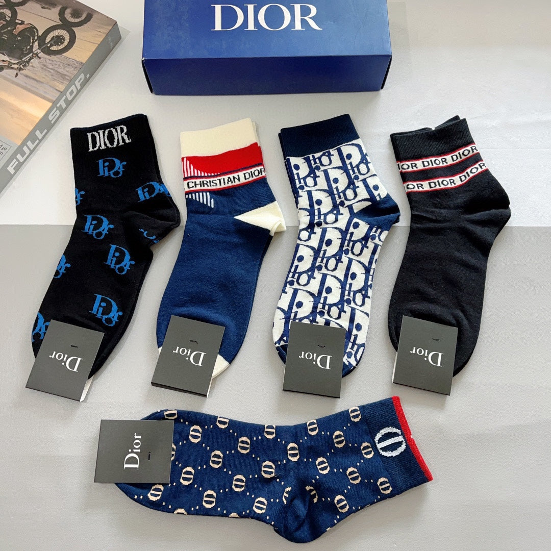 Chaussettes à lettres bleues
