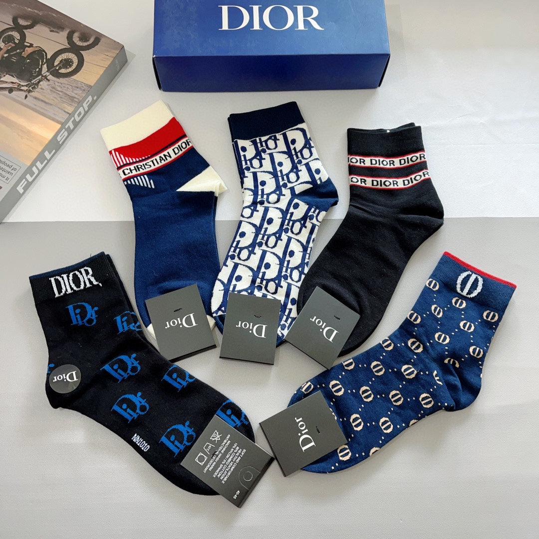 Chaussettes à lettres bleues