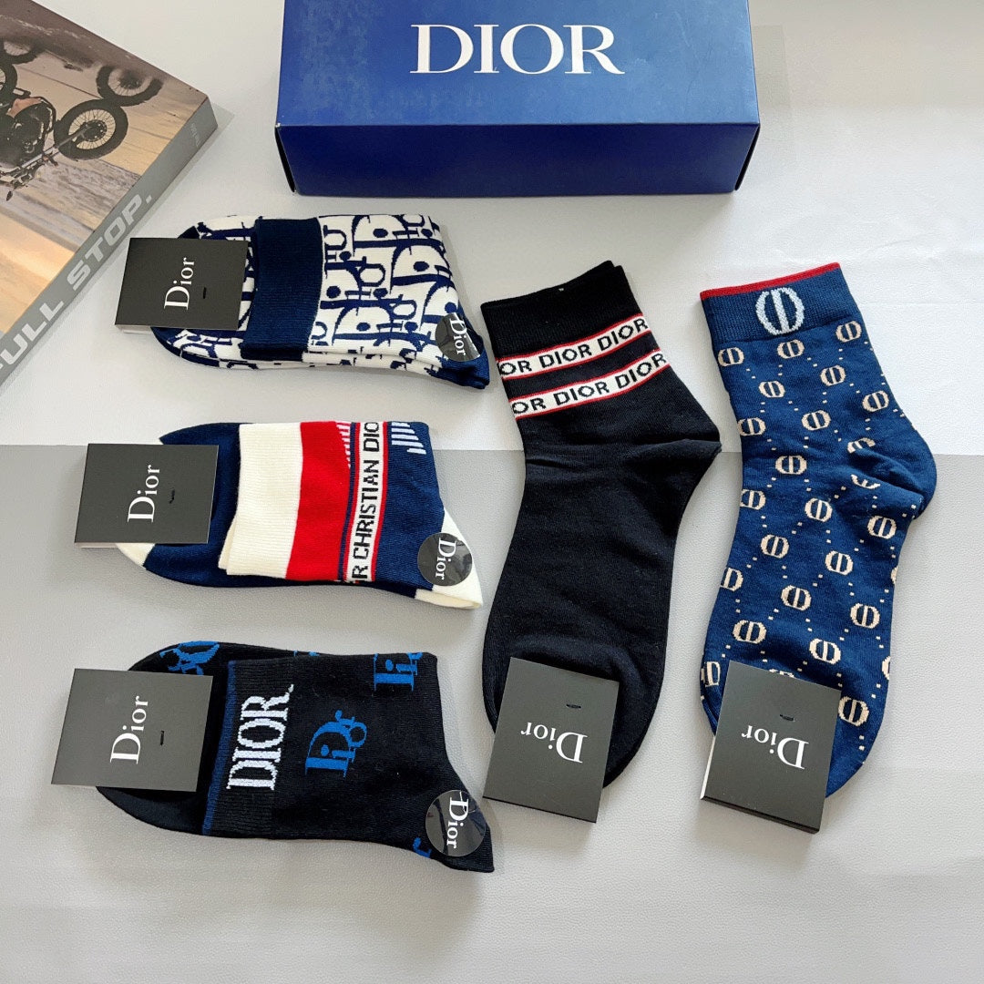 Chaussettes à lettres bleues
