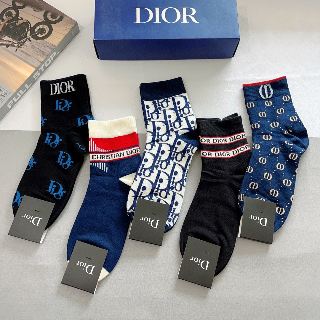 Chaussettes à lettres bleues