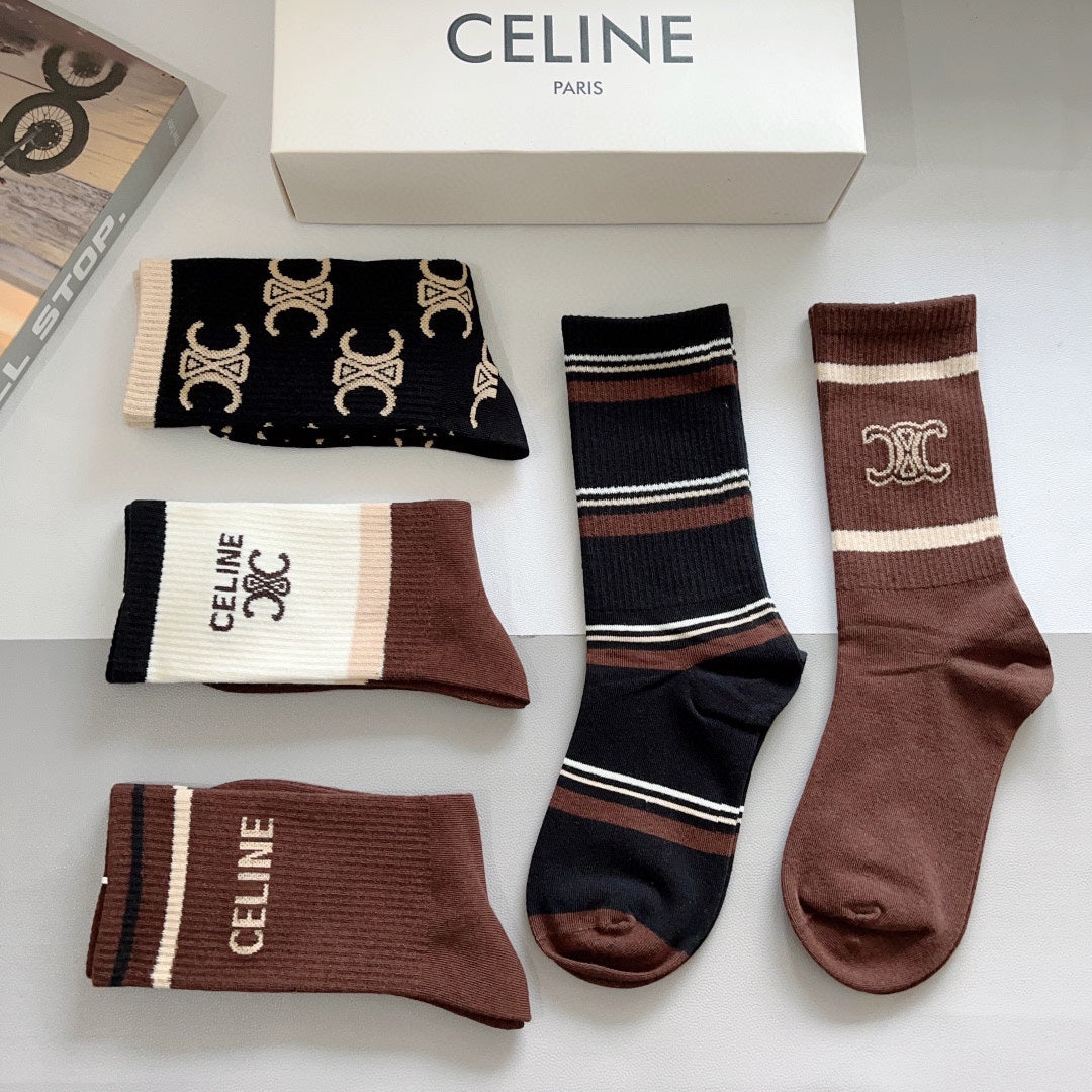 Chaussettes marron à motif classique