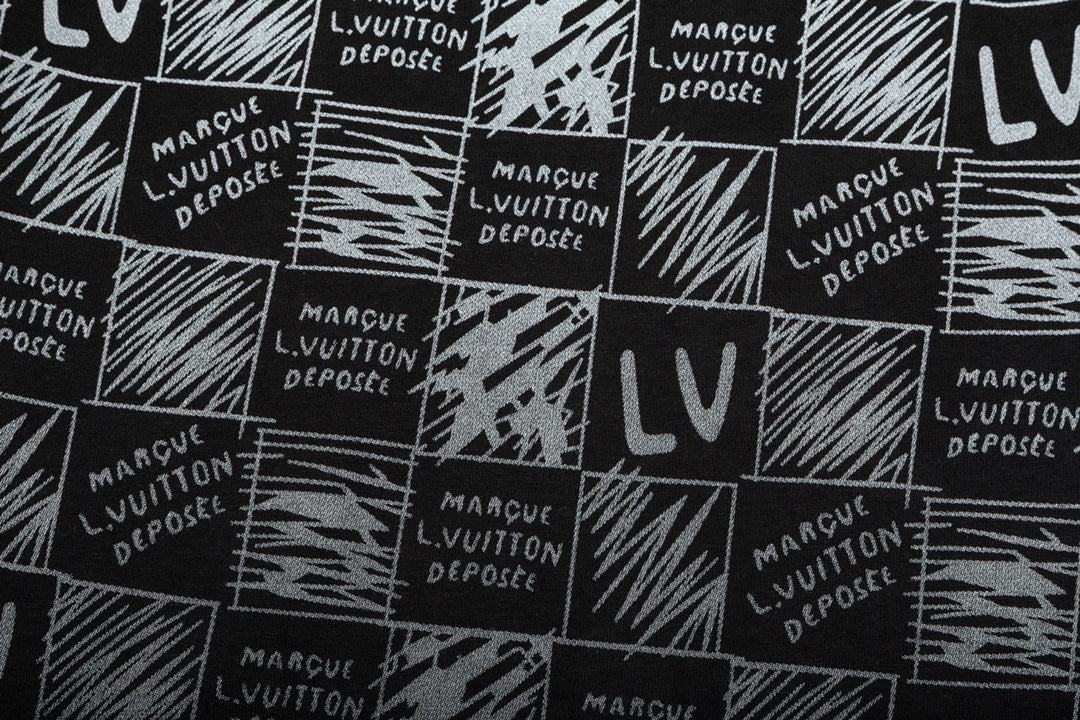 T-shirt imprimé lettres en damier