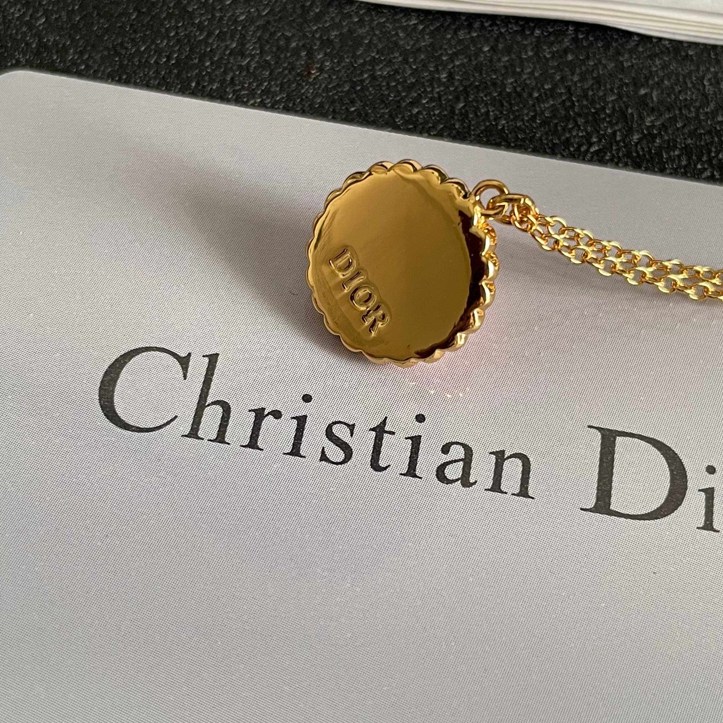 Classic Pink Disc Pendant Necklace