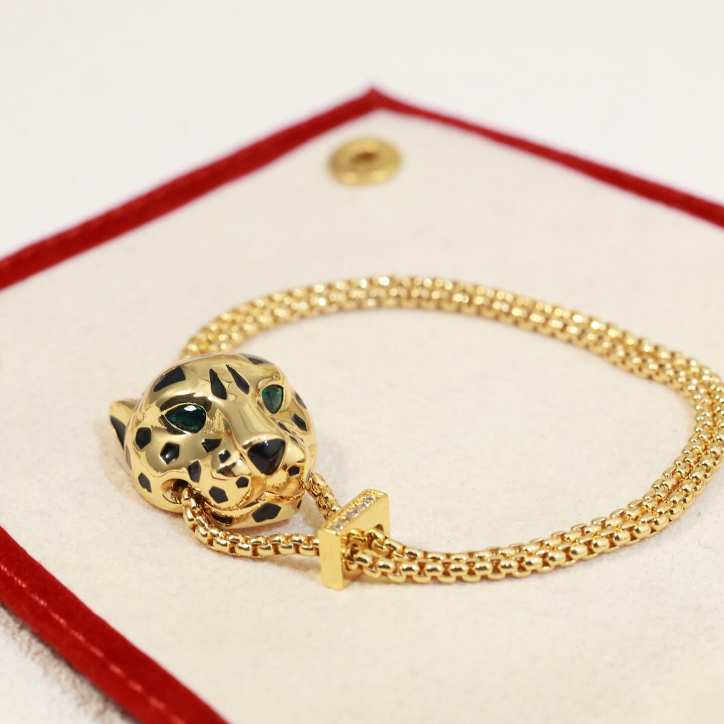 Classic Vintage Panther Head Double-Layer Bracelet