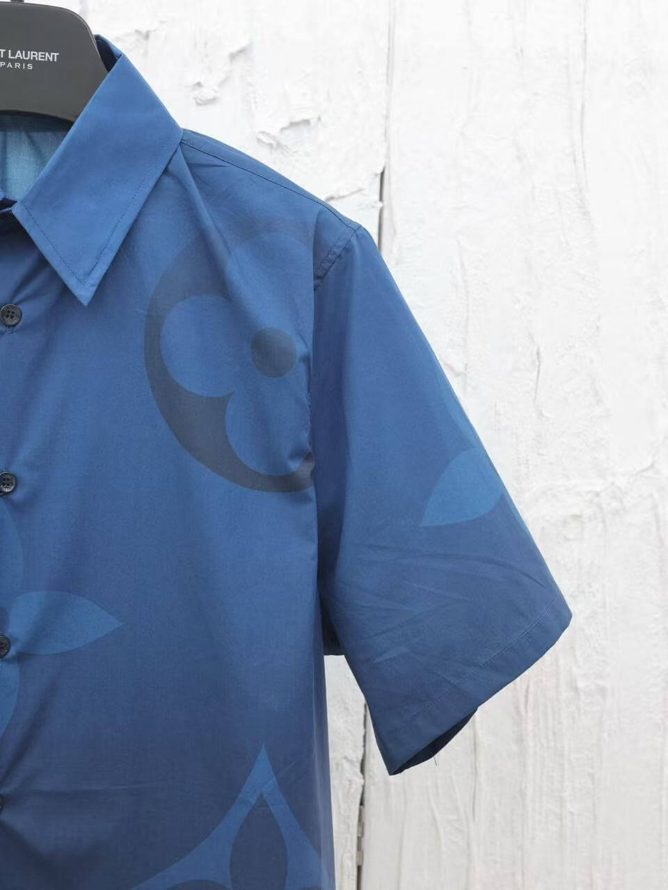 Blue Button-Up Short Sleeve T-Shirt