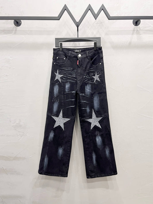 Straight-Leg Jeans with Star Design