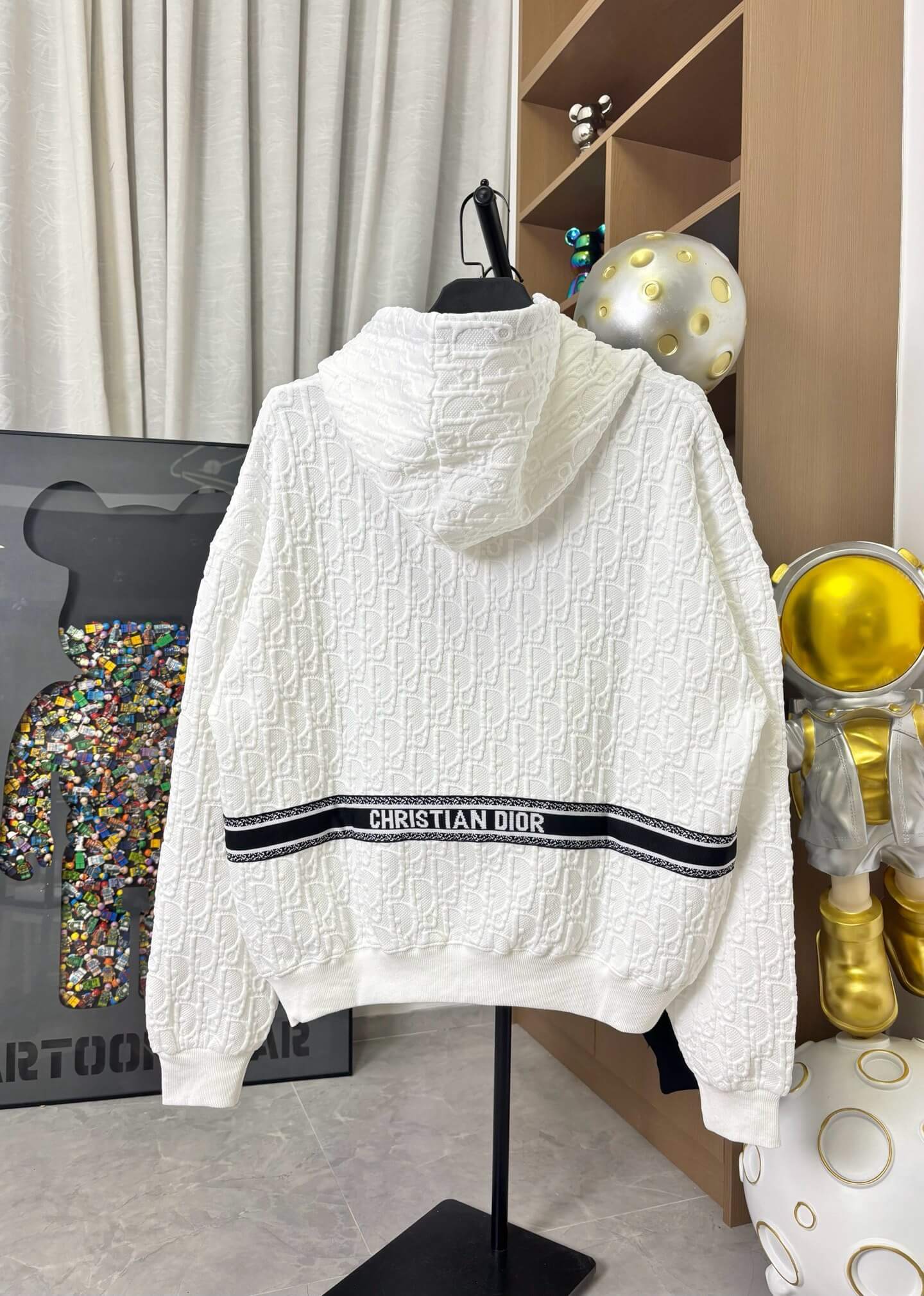 All-Over Embossed Print Hoodie