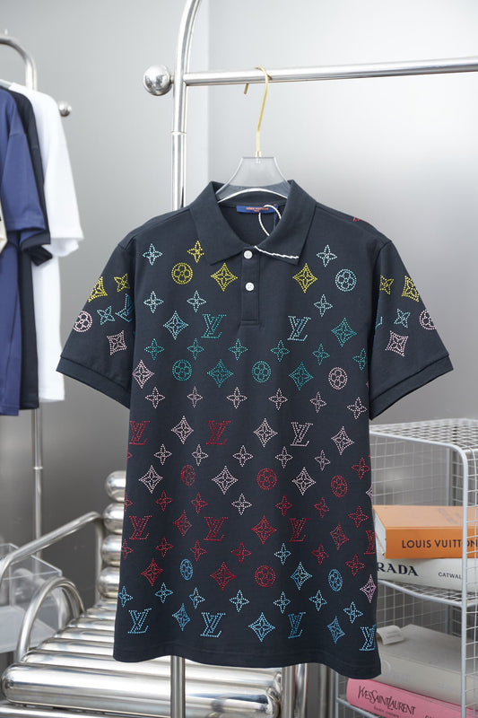 2025 New All-over Crystal Rhinestone Polo Shirt