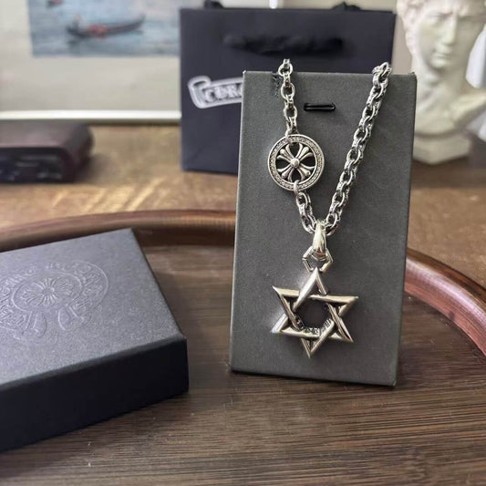 Street Style Hexagram Design Necklace