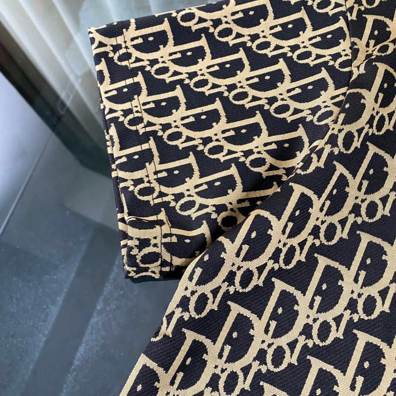 2025 New Brown Jacquard All-Over Print T-shirt