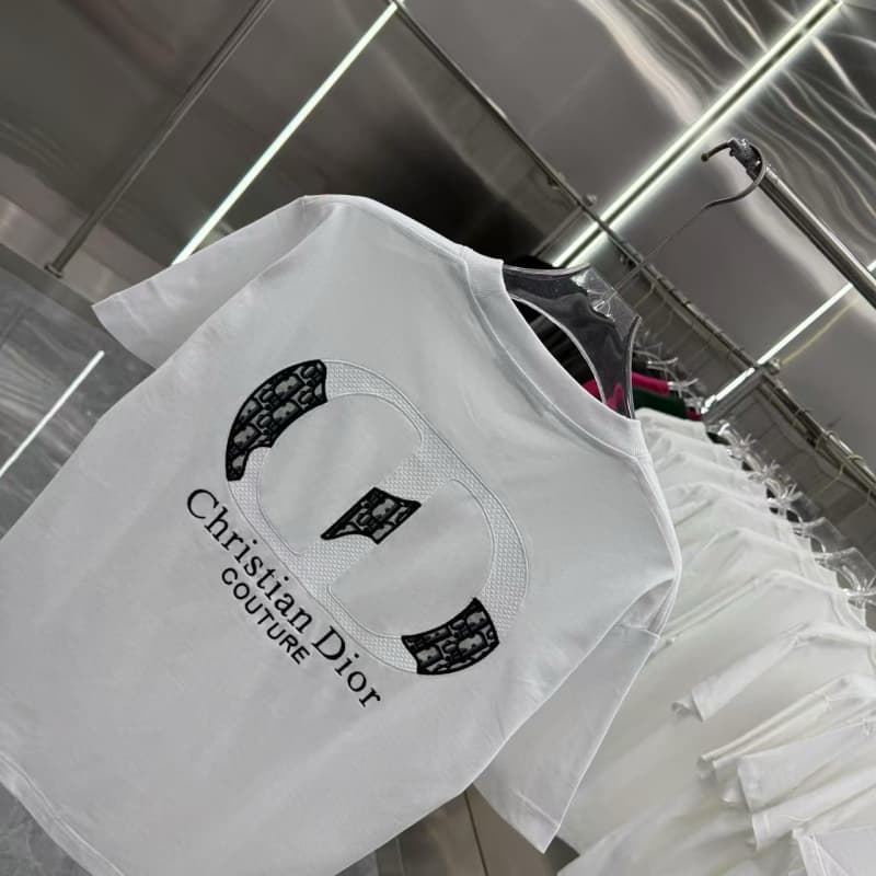 2025 New Denim Patch Letter Embroidered T-Shirt