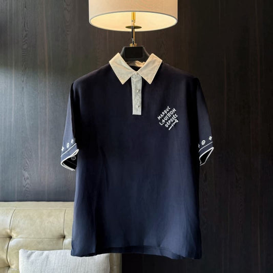 3D Letter Embroidery Black T-Shirt & Shorts Set