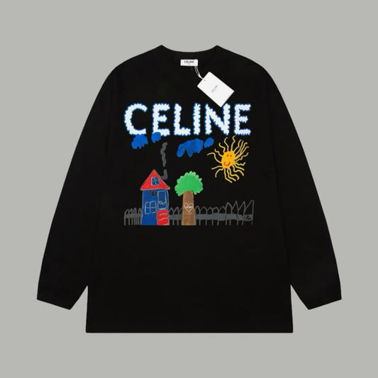 Playful Print Cotton Long Sleeve Shirt