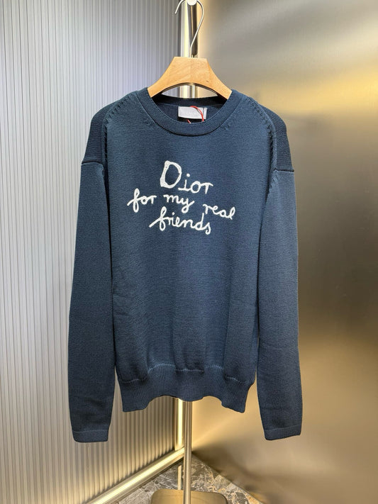 Wool Embroidered Knit Sweatshirt