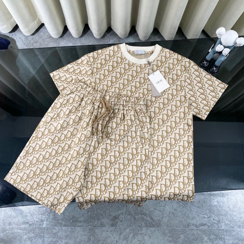 2025 New Beige Jacquard All-Over Print T-shirt