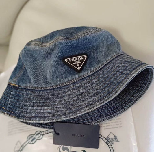 Classic Pattern Denim Bucket Hat